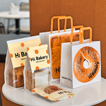 Bakery Paper Bags Supplier - OEM Commercial Handheld Kraft Screen Printed Custom