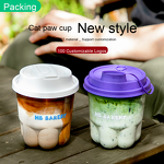 Insulated PET Plastic Cup Manufacturer - OEM Single Wall Transparent Cat Paw Lid