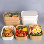Salad Container Bowls Supplier - OEM Eco-Friendly Single Wall Square Paper Box