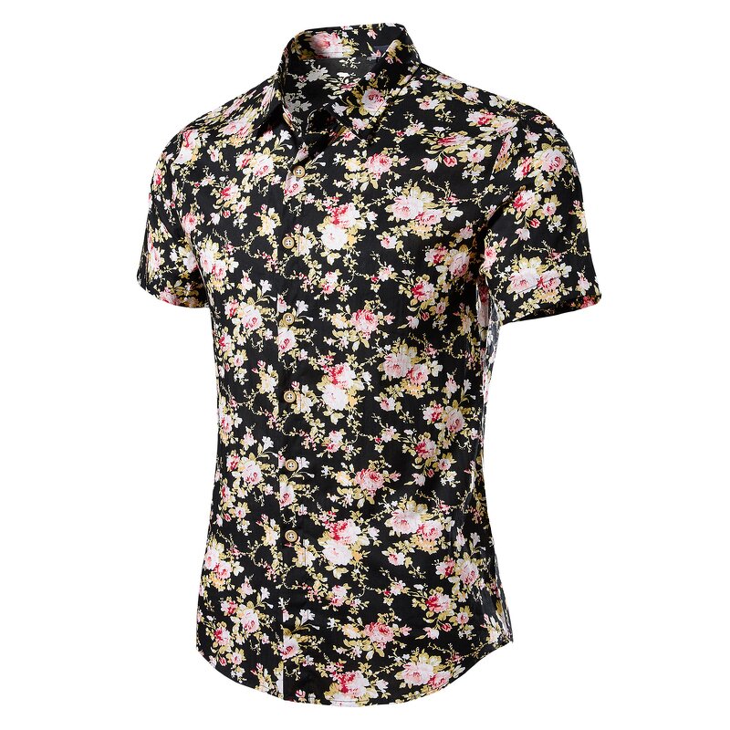Men's Shirt Factory - OEM Fashion Big Tall Casual Printed Short