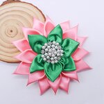 Corsage Brooch Factory - OEM Handmade Pink Green Petals Pin