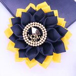 Corsage Brooch Factory - OEM Trendy Black Yellow NCBW Petals