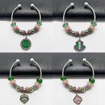 Sorority Bangle Manufacturer - OEM Ready to Ship Pink Green Beaded