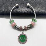 Sorority Bangle Manufacturer - OEM Ready to Ship Pink Green Beaded