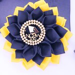 Corsage Brooch Factory - OEM Trendy Black Yellow NCBW Petals