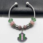 Sorority Bangle Manufacturer - OEM Ready to Ship Pink Green Beaded
