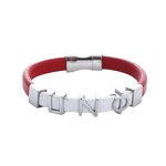 Men's Bracelet Factory - OEM Leather Greek Letter Stainless Steel