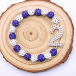 Number Bracelet Manufacturer - OEM Premium Blue White Zeta Beads
