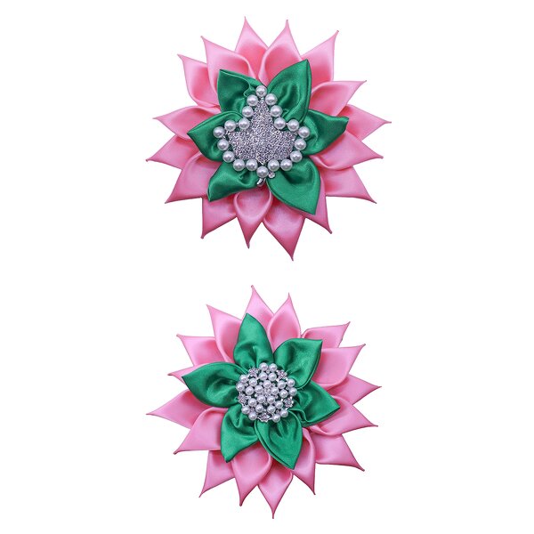 Corsage Brooch Factory - OEM Handmade Pink Green Petals Pin
