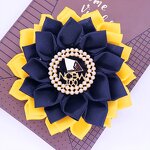 Corsage Brooch Factory - OEM Trendy Black Yellow NCBW Petals