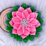 Silk Flower Brooch Manufacturer - OEM Cute Pink Green Alpha IVY