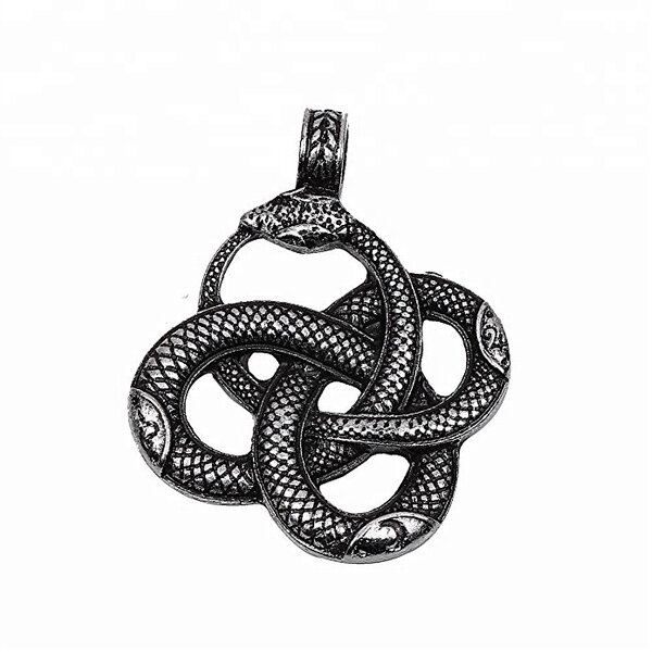 Viking Necklace Charm Factory - OEM Antique Silver Dragon Ouroboros