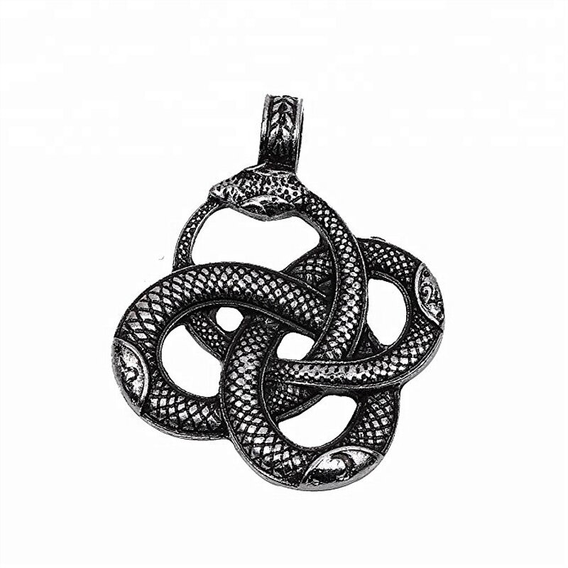 Viking Necklace Charm Factory - OEM Antique Silver Dragon Ouroboros