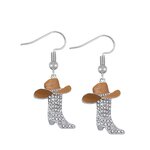 Western Earrings Factory - OEM Silver Plated Cowboy Hat Boot