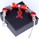 AIDS Awareness Bracelet Factory - OEM Red Crystal Ribbon Charm