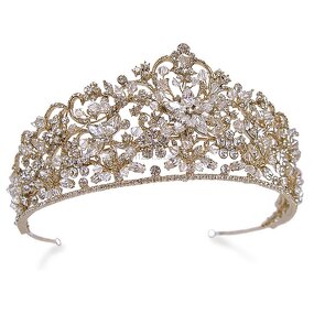 Wedding Tiara Factory - OEM Custom Crystal Flower Gold Crown
