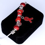 AIDS Awareness Bracelet Factory - OEM Red Crystal Ribbon Charm