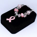 Breast Cancer Bracelet Manufacturer - OEM Custom Pink Enamel Ribbon
