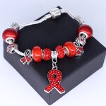 AIDS Awareness Bracelet Factory - OEM Red Crystal Ribbon Charm