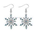 Snowflake Earrings Manufacturer - OEM Silver Tone Crystal Christmas