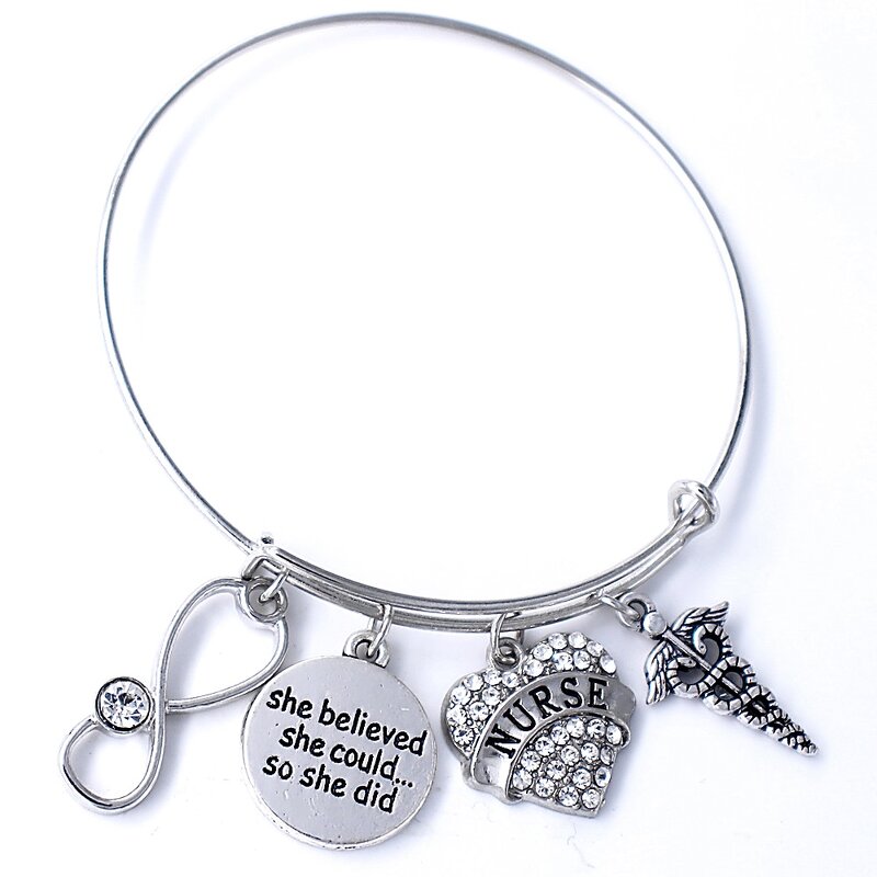 Nurse Bracelet Factory - OEM Fashion RN Stethoscope Charm Gift