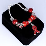 AIDS Awareness Bracelet Factory - OEM Red Crystal Ribbon Charm