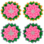Silk Flower Brooch Manufacturer - OEM Cute Pink Green Alpha IVY