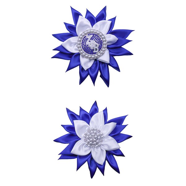 Sorority Brooch Factory - OEM Factory Direct Blue White Satin