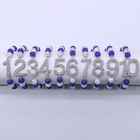 Number Bracelet Manufacturer - OEM Premium Blue White Zeta Beads