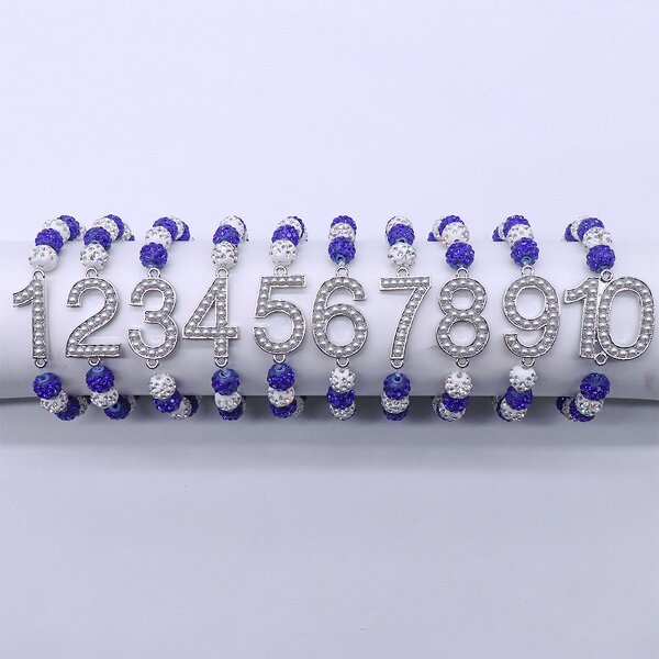 Number Bracelet Manufacturer - OEM Premium Blue White Zeta Beads