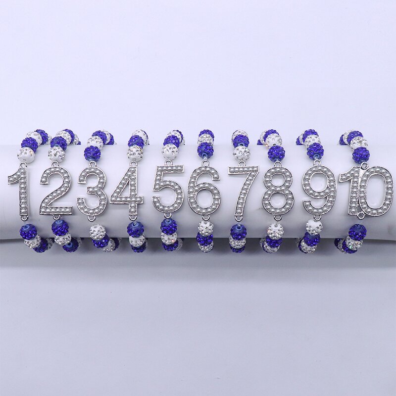Number Bracelet Manufacturer - OEM Premium Blue White Zeta Beads