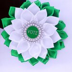 Lady Corsage Pin Manufacturer - OEM Stylish Green White Iota Phi