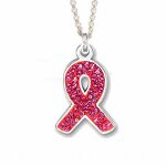 Breast Cancer Necklace Manufacturer - OEM Metal Sparking Pink Ribbon