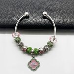 Sorority Bangle Manufacturer - OEM Ready to Ship Pink Green Beaded