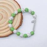 Number Bracelet Manufacturer - OEM Ready to Ship Green White Bling