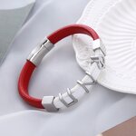 Men's Bracelet Factory - OEM Leather Greek Letter Stainless Steel