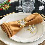 Metal Napkin Rings Manufacturer - OEM Wholesale Gold Silver Christmas Snowflake