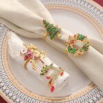 Christmas Napkin Rings Set Manufacturer - OEM Table Decoration Tree Reindeer Snowflake