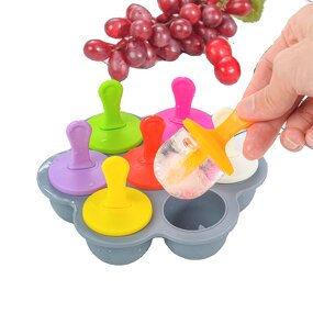 Baby Food Storage Tray Manufacturer - OEM 7-Hole Silicone Freezer-Compatible Lid