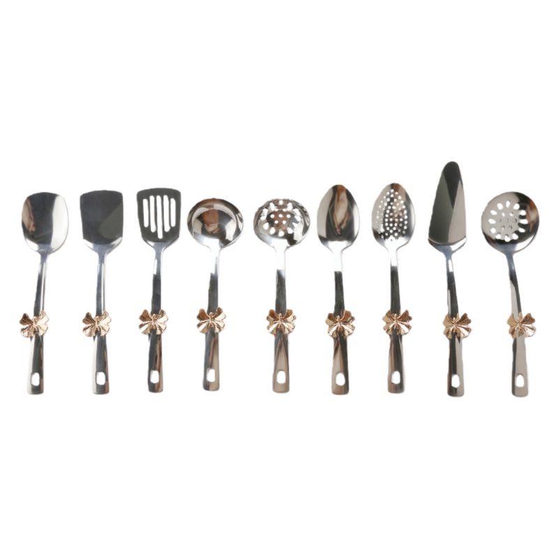 Stainless Steel Utensil Set Supplier - OEM 9-Piece Butterfly Handle Dishwasher