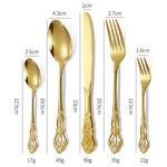 Gold Flatware Set Factory - OEM Stainless Steel Vintage Royal Design Disposable