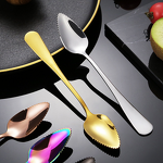 Double-Ended Fruit Scoop Manufacturer - OEM 304 Stainless Steel Mirror Polish Scraper