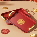 Decorative Tray Manufacturer - OEM Modern Festive Plastic with Gold Handles
