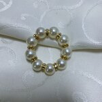 Pearl Rhinestone Napkin Rings Supplier - OEM Luxury Pink Beaded Metal Table Decor