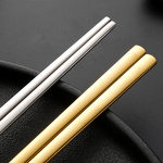 Stainless Steel Flatware Set Factory - OEM 304 Gold Spoon Korean Chopsticks Disposable