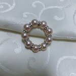 Pearl Rhinestone Napkin Rings Supplier - OEM Luxury Pink Beaded Metal Table Decor