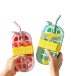 Ice Cube Bottle Factory - OEM Portable Eco-Friendly 2-in-1 with Straw Summer
