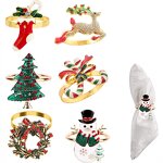 Christmas Napkin Rings Set Manufacturer - OEM Table Decoration Tree Reindeer Snowflake
