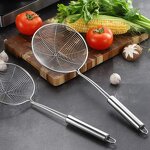 Stainless Steel Ladle Factory - OEM Long Handle Oil Separator Skimmer Colander