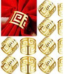 Hollow Gold Napkin Rings Manufacturer - OEM Metal with Carved Design Table Holder